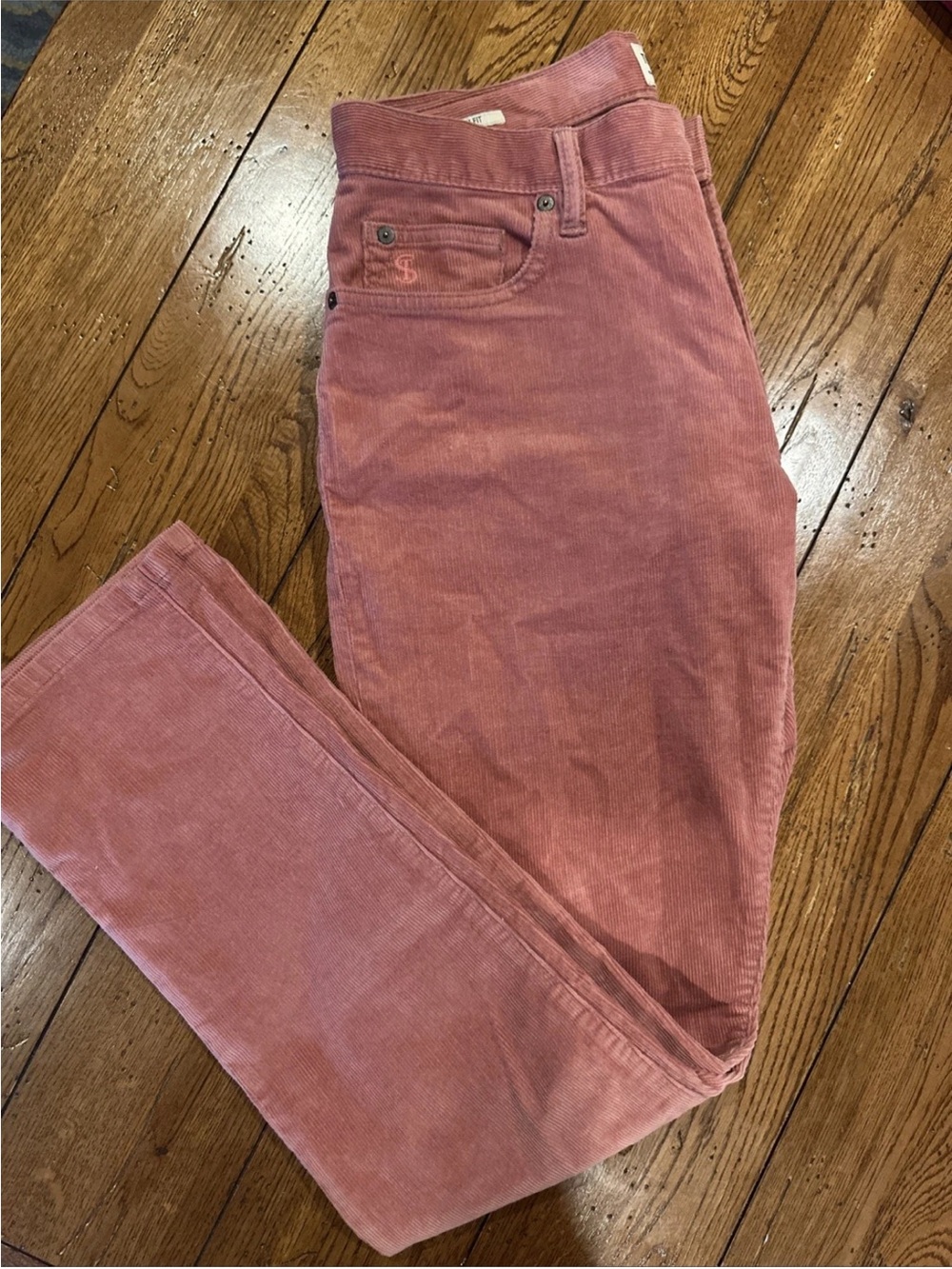 Todd Snyder Pink Five Pocket Stretch Italian Corduroy Slim Fit Pants Size 30x32